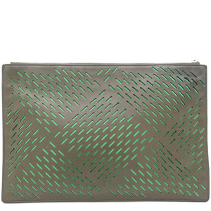 Nappa Intercciato Khaki Green Men’s Pouch