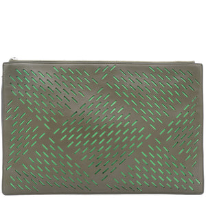 Nappa Intercciato Khaki Green Men’s Pouch