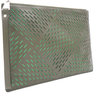 Nappa Intercciato Khaki Green Men’s Pouch