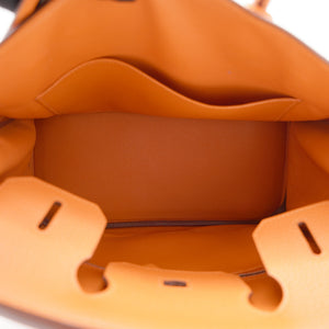 Orange Taurillon Clemence Leather Palladium Hardware Birkin 30 Bag