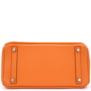 Orange Taurillon Clemence Leather Palladium Hardware Birkin 30 Bag