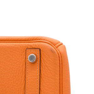 Orange Taurillon Clemence Leather Palladium Hardware Birkin 30 Bag