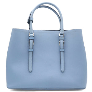 Saffiano Cuir Medium Double Handle Tote Blue