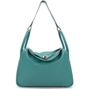 Green EvercolourLeather Palladium Hardware Lindy 30 Bag