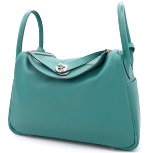 Green EvercolourLeather Palladium Hardware Lindy 30 Bag