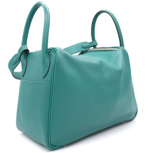 Green EvercolourLeather Palladium Hardware Lindy 30 Bag
