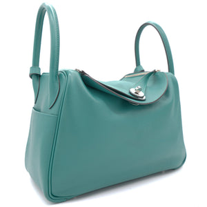 Green EvercolourLeather Palladium Hardware Lindy 30 Bag
