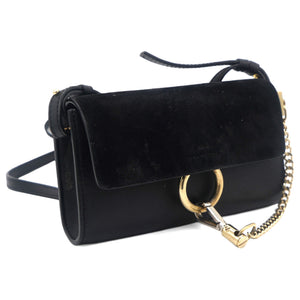 Faye Shoulder Bag Leather and Suede Mini