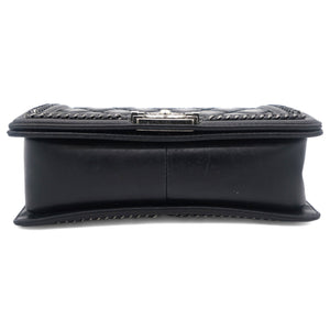 Boy Top Handle Quilted Chain Medium Black