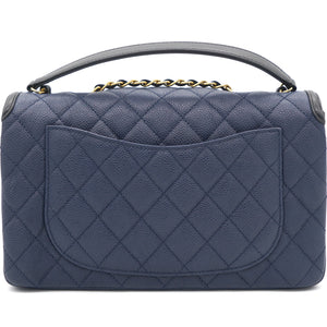 CC Filigree Medium Caviar Navy Flap