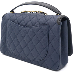 CC Filigree Medium Caviar Navy Flap