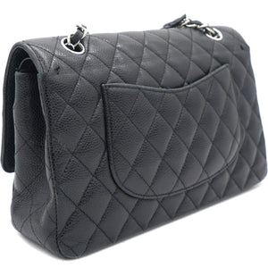 Caviar Quilted Medium Double Flap Black SHW