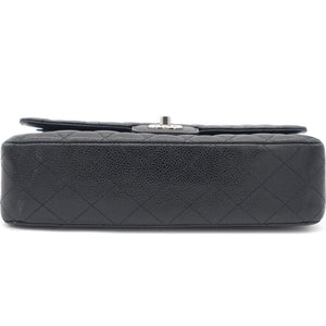 Caviar Quilted Medium Double Flap Black SHW