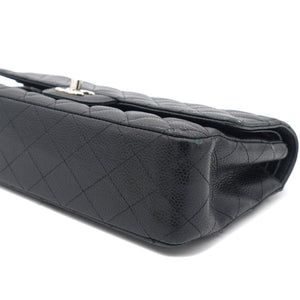 Caviar Quilted Medium Double Flap Black SHW