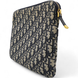 Oblique Pouch Clutch Navy