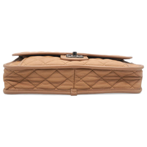 Leather Beige Flap Chain Bag