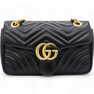 Matelasse Medium GG Marmont Shoulder Bag Black