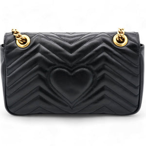 Matelasse Medium GG Marmont Shoulder Bag Black