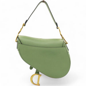 Grained Saddle Bag Green Medium