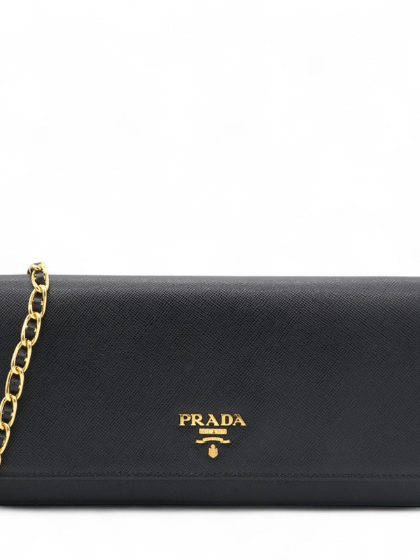 Saffiano Metal Oro Chain Wallet