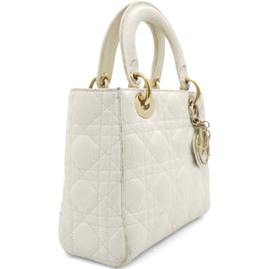 Lambskin Cannage Small Lady Dior White