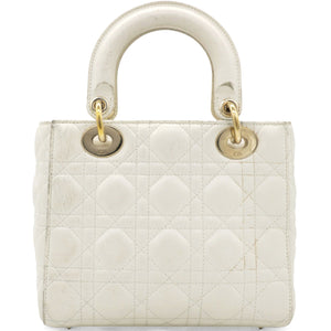 Lambskin Cannage Small Lady Dior White