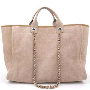 Beige Tweed Deauville Shopping Tote Bag