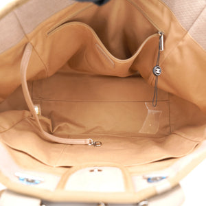 Beige Tweed Deauville Shopping Tote Bag