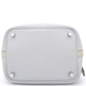 Grey/White Clemence Leather Picotin Lock 18 Bag