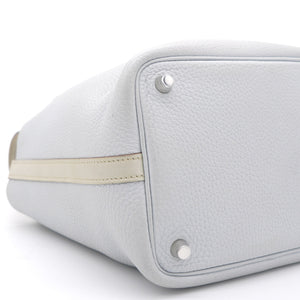 Grey/White Clemence Leather Picotin Lock 18 Bag