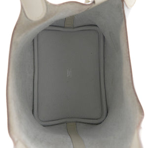 Grey/White Clemence Leather Picotin Lock 18 Bag