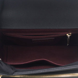 Black Quilted Caviar Leather Medium Business Affinity Top Handle Bag