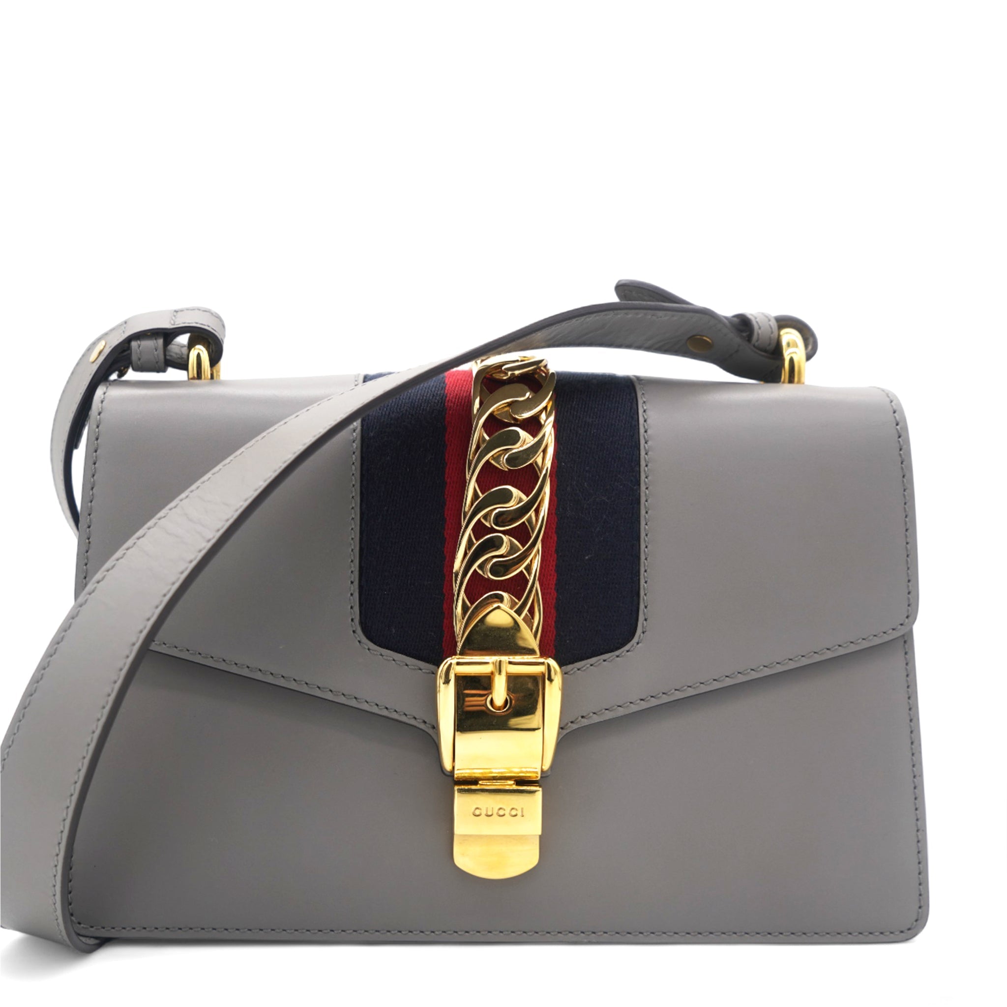 Calfskin Small Sylvie Shoulder Bag Deep Grey