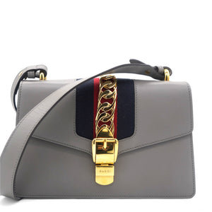 Calfskin Small Sylvie Shoulder Bag Deep Grey