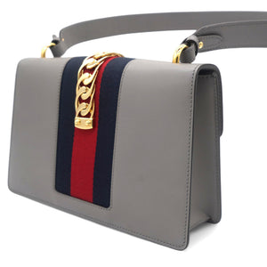 Calfskin Small Sylvie Shoulder Bag Deep Grey