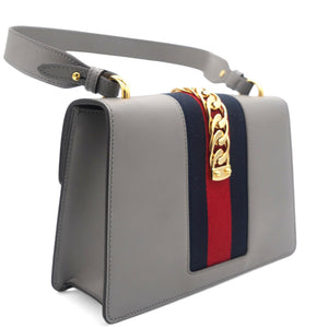 Calfskin Small Sylvie Shoulder Bag Deep Grey