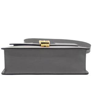 Calfskin Small Sylvie Shoulder Bag Deep Grey