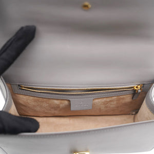 Calfskin Small Sylvie Shoulder Bag Deep Grey
