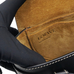 Black Leather Mini Gate Belt Bag