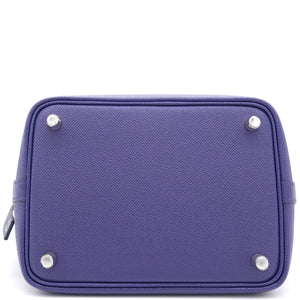 Epsom Tressage De Cuir Picotin Lock 18 PM Bleu Encre