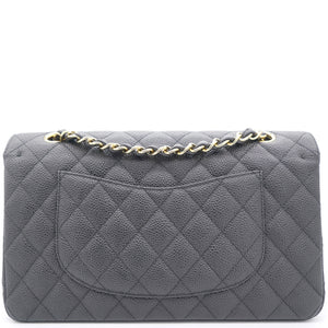 Black Quilted Caviar Leather Classic Double Flap Bag