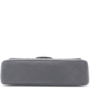 Black Quilted Caviar Leather Classic Double Flap Bag
