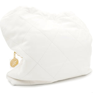 Shiny Calfskin Quilted Small Chanel 22 White