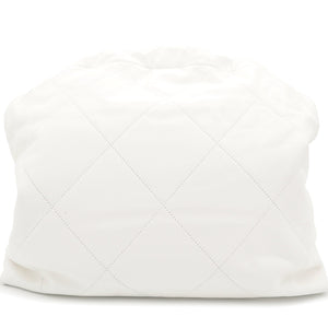 Shiny Calfskin Quilted Small Chanel 22 White