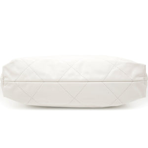 Shiny Calfskin Quilted Small Chanel 22 White
