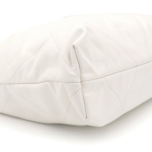 Shiny Calfskin Quilted Small Chanel 22 White