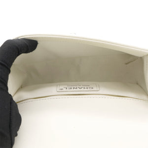 Calfskin Quilted Small Boy Flap White