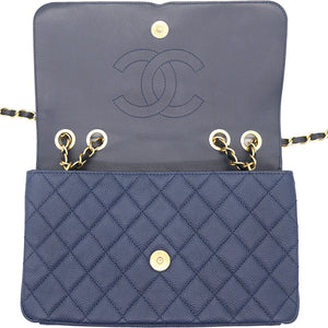CC Filigree Medium Caviar Navy Flap