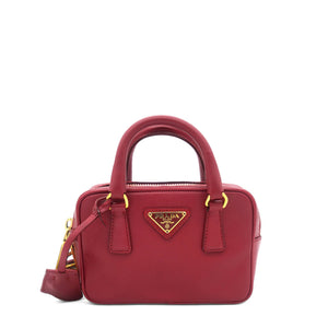 Saffiano Lux Micro Top Handle Crossbody Fuoco