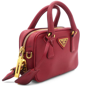 Saffiano Lux Micro Top Handle Crossbody Fuoco